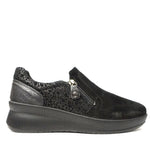 Enval Slip On Nero da Donna in Camoscio con Cerniera