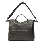 Caleidos Borsa a Mano Donna in Pelle Nera con Tracolla e Tasca con Zip Frontale