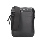 John Richmond Borsello Nero in Pelle con Tracolla in Tessuto