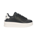 Gaelle Sneakers Donna in Ecopelle Nera con Talloncino Bianco