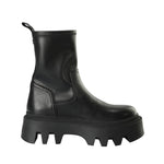 Buffalo Flora Sockboot Stivaletto Nero con Suola Dentata da Donna