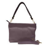 Caleidos Borsa a Tracolla Donna in Pelle Lavanda con Manico Intrecciato e Logo Laterale