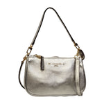 Nannini Firenze Borsa a Spalla Piccola Keira Donna in Pelle Argento con Tracolla