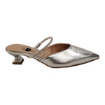 Scarpeborseonline Sabot Argento in Pelle Laminata t.4