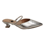 Scarpeborseonline Sabot Argento in Pelle Laminata t.4