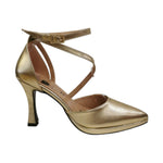 Scarpeborseonline Décolleté Donna in Ecopelle Laminata Platino con Tacco Alto 90mm