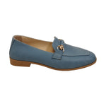 Scarpeborseonline Mocassino Jeans in Pelle con Morsetto da Donna