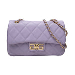 Gaelle Borsa a Tracolla Donna in Ecopelle Lilla con Fantasia Matelasse A Rombi