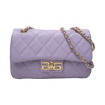 Gaelle Borsa a Tracolla Donna in Ecopelle Lilla con Fantasia Matelasse A Rombi