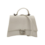 Gaelle Borsa a Mano Donna in Ecopelle Bianca con Tracolla e Applicazione Metallo Ciondolo G