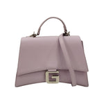 Gaelle Borsa a Mano Donna in Ecopelle Lilla con Tracolla e Applicazione Metallo Ciondolo G