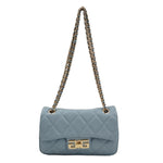 Gaelle Mini Borsa a Tracolla Donna in Ecopelle Celeste Con Chiusura Girello Double G