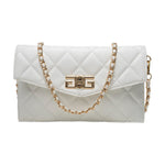 Gaelle Pochette Donna in Ecopelle Bianca con Chiusura Girello Double G