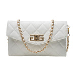 Gaelle Pochette Donna in Ecopelle Bianca con Chiusura Girello Double G