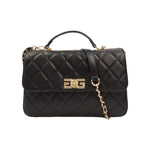 Gaelle Borsa a Mano Donna in Ecopelle Trapuntata Nera con Tracolla a Catena