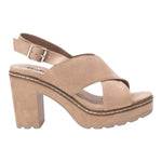 Refresh Sandalo Beige in Camoscio con Fasce Incrociate t.9 da Donna
