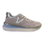 Lumberjack Sneakers Donna in Ecopelle e Tessuto Cipria con Dettagli Argento