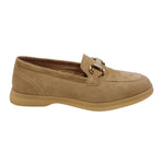Keys Mocassino Donna in Camoscio Beige con Morsetto