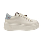 Gio+ Sneakers Platform Donna in Pelle Bianco Lilla con Accessorio