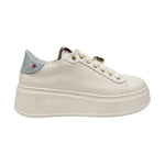 Gio+ Sneakers Platform Donna in Pelle Bianco Lilla con Accessorio