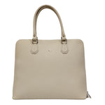 Caleidos Borsa a Spalla Donna in Pelle Martellata Beige con Doppia Zip