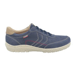 Luisetti Slip On Blu Uomo in Nabuck Blu con Cuciture Beige