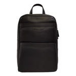 Momo Design Zaino Nero con Tasca Frontale in Pelle da Uomo