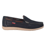 Luisetti Mocassino Uomo in Nabuck Blu con Laccetti Cuoio