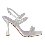 Albano Sandalo Argento con Fasce Arricchite da Strass t.10