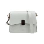 John Richmond Borsa a Tracolla Rigida Donna in Pelle Bianca con Metalleria Argento