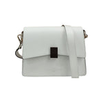 John Richmond Borsa a Tracolla Rigida Donna in Pelle Bianca con Metalleria Argento
