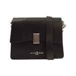 John Richmond Borsa a Tracolla Donna in Pelle Nera con Metalleria Argento