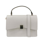 John Richmond Borsa a Mano Donna in Pelle Bianca con Metalleria Argento e Tracolla