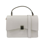 John Richmond Borsa a Mano Donna in Pelle Bianca con Metalleria Argento e Tracolla