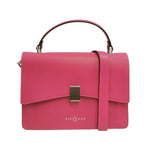 John Richmond Borsa a Mano Donna in Pelle Fucsia con Metalleria Argento e Tracolla Removibile
