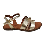 Scarpeborseonline Sandalo Dorato con Applicazione di Strass