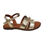 Scarpeborseonline Sandalo Dorato con Applicazione di Strass