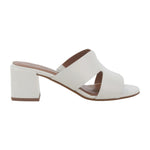 Melluso Scalzato Donna in Pelle Bianco con Tacco Largo 60mm