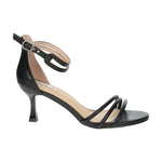 Keys Sandalo Donna in Ecopelle Nera con Cinturino alla Caviglia e Tacco 70mm