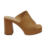 Keys Scalzato Donna in Pelle Nocciola con Plateau e Tacco Largo 100mm - 39
