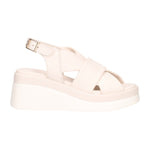 Keys Sandalo Donna in Pelle Crema con Zeppa 70mm