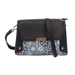 Gattinoni Roma Borsa a Tracolla Donna con 3 Scomparti in Stampa Teodosia Blu e Chiusura con Bottone