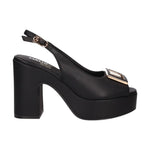 Gattinoni Spuntata Donna in Ecopelle Nero con Tacco e Plateau alto 100mm - Numero 38