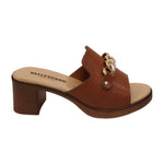 Valleverde Ciabatta Cuoio con Accessorio Catena Dorata t.6