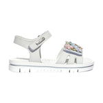 Balducci Sandalo Bianco con Fiori Multicolor da Bambina