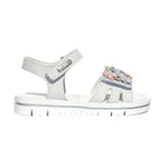 Balducci Sandalo Bianco con Fiori Multicolor da Bambina