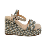 Altrimenti Sandalo Jeans in Raffia con Zeppa Alta 11cm