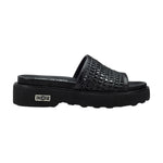 Cult Ciabatta Nera in Pelle Intrecciata da Donna