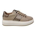 Keys Sneakers Donna in Ecopelle Tortora con Banda Laterale Logata