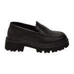 Keys K-Mocassino Donna in Pelle Nera con Suola a Carrarmato e Mascherina